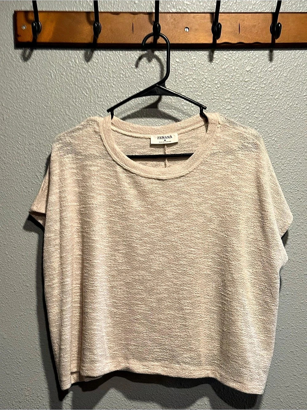 Zenana Short Sleeve Top in Beige New
